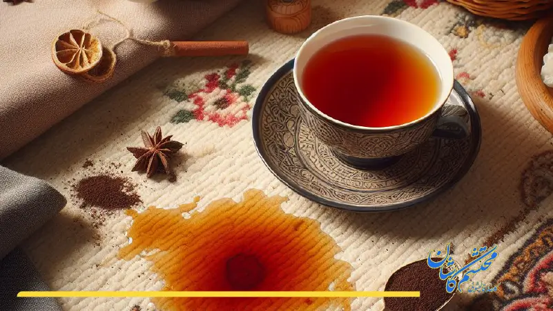 لکه چایی روی فرش tea stain on carpet